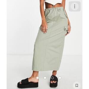 Emory Park Windbreaker Sage Colored Cargo Skirt Size S NWOT